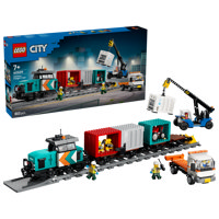 Treno Merci Portuale Con Gru E Camion