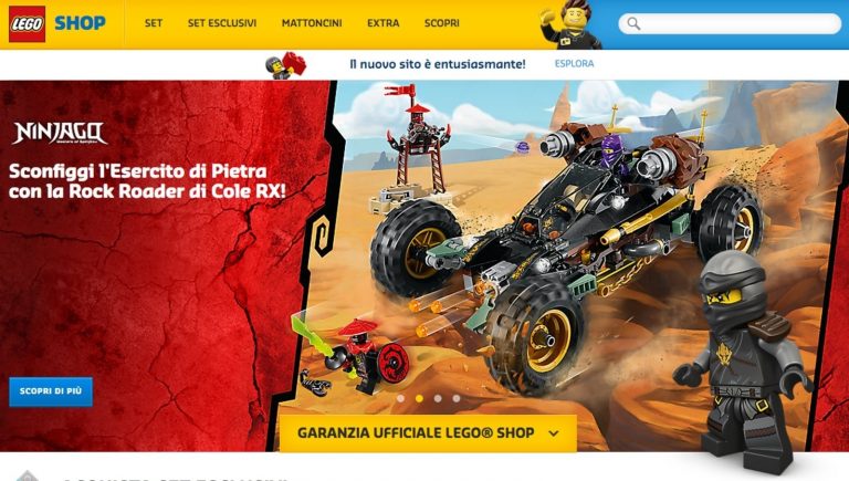 Nuovo Design del Sito LEGO Shop e Codice Sconto Promozionale