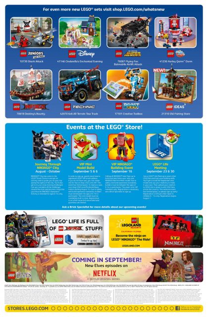 Calendario LEGO Store USA Settembre 2017