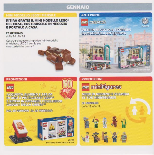 Promozioni LEGO Store Italia Gennaio Febbraio 2018
