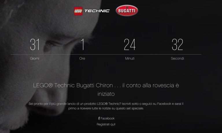 Il Conto alla Rovescia per la Bugatti LEGO Chiron è Iniziato