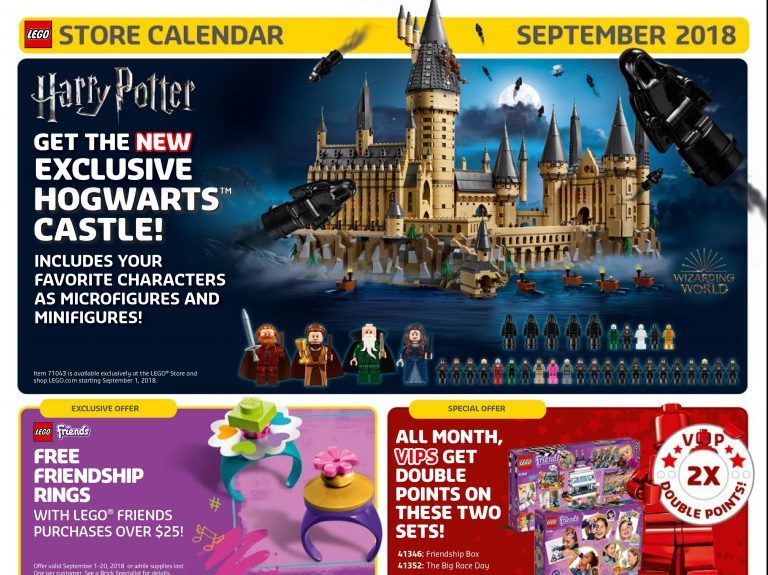 Calendario LEGO Store USA Settembre 2018