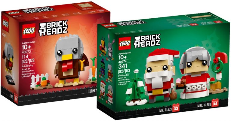 Le Immagini dei LEGO BrickHeadz Festivi 2018: Natale e Giorno del Ringraziamento