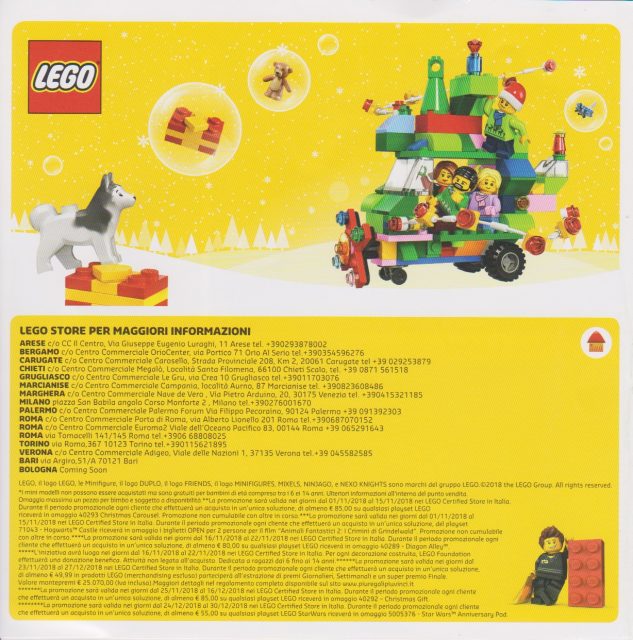 Volantino del LEGO Store Italia Novembre – Dicembre 2018