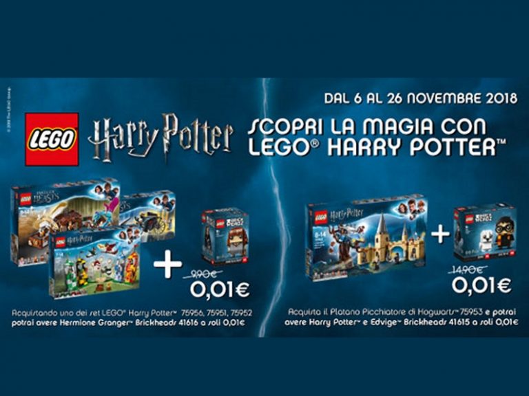 Promozioni di Natale: Sconto di 15€ sui Giocattoli e LEGO BrickHeadz Harry Potter a 1 Centesimo