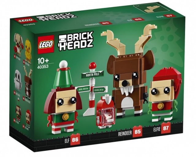 LEGO Brickheadz Christmas Reindeer, Elf, and Elfie (40353)