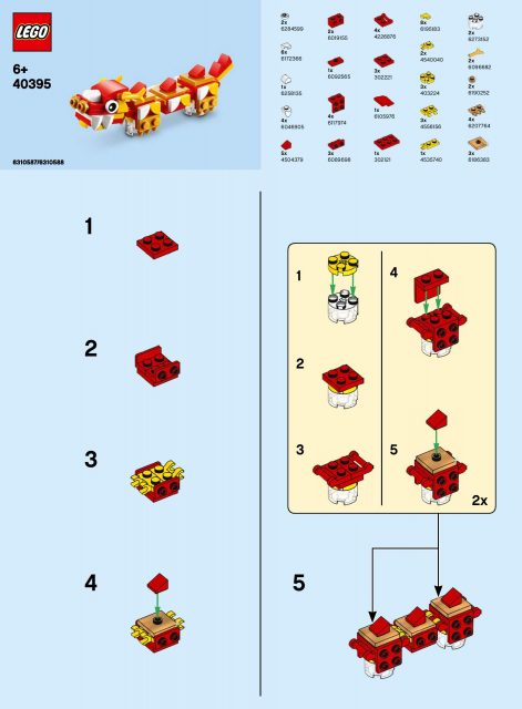 LEGO istruzioni drago capodanno cinese