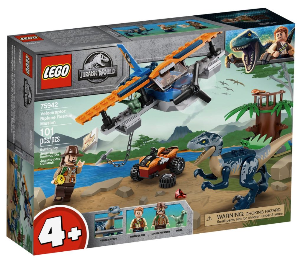 LEGO Jurassic World - Velociraptor Salvataggio in Biplano (75942)